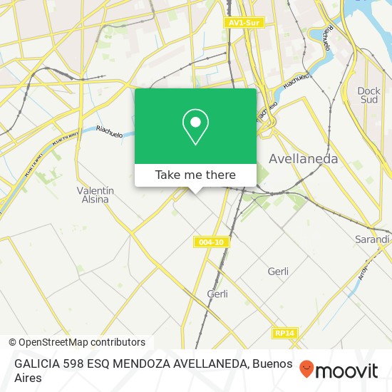 GALICIA 598 ESQ MENDOZA   AVELLANEDA map