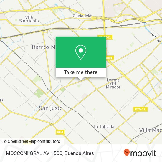 MOSCONI  GRAL AV 1500 map