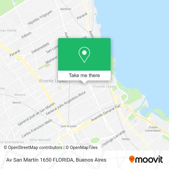 Mapa de Av  San Martin 1650   FLORIDA