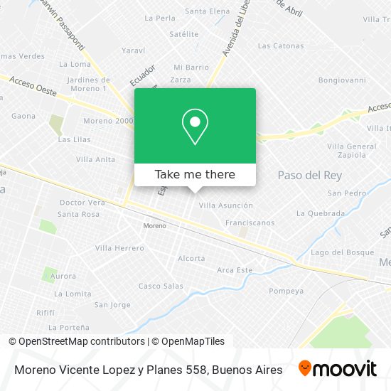 Mapa de Moreno  Vicente Lopez y Planes 558