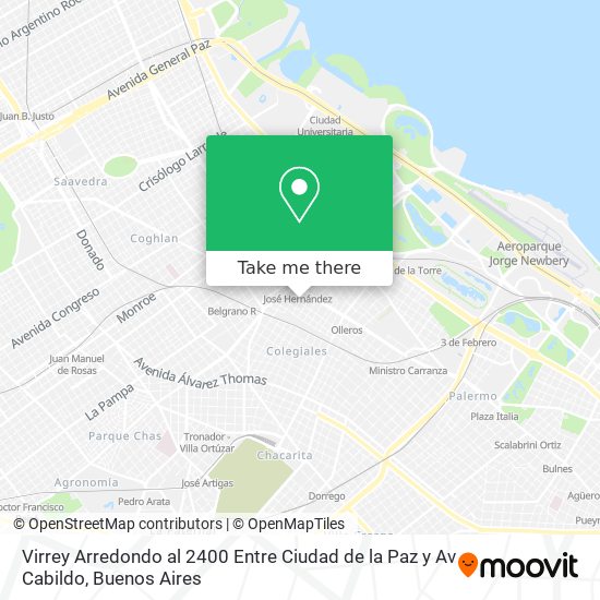 Virrey Arredondo al 2400 Entre Ciudad de la Paz y Av  Cabildo map