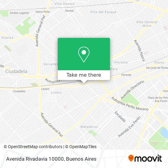 Avenida Rivadavia 10000 map