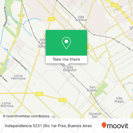 Mapa de Independencia 5231 Dto  1er Piso