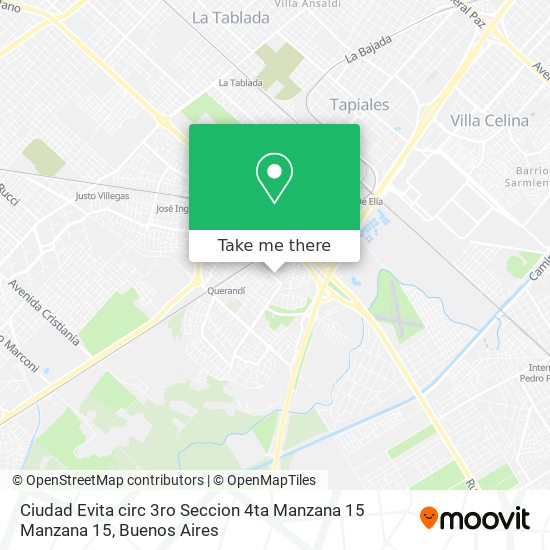 Ciudad Evita  circ 3ro   Seccion 4ta   Manzana 15 Manzana 15 map