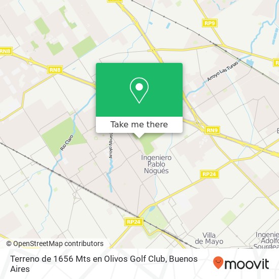 Mapa de Terreno de 1656 Mts  en Olivos Golf Club