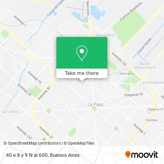 Mapa de 40 e  8 y 9 N al 600