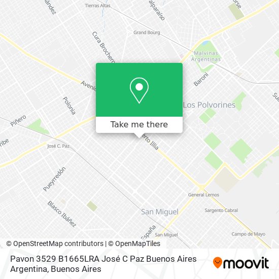 Pavon 3529  B1665LRA José C  Paz  Buenos Aires  Argentina map