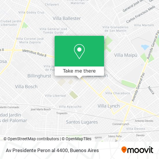 Mapa de Av  Presidente Peron al 4400