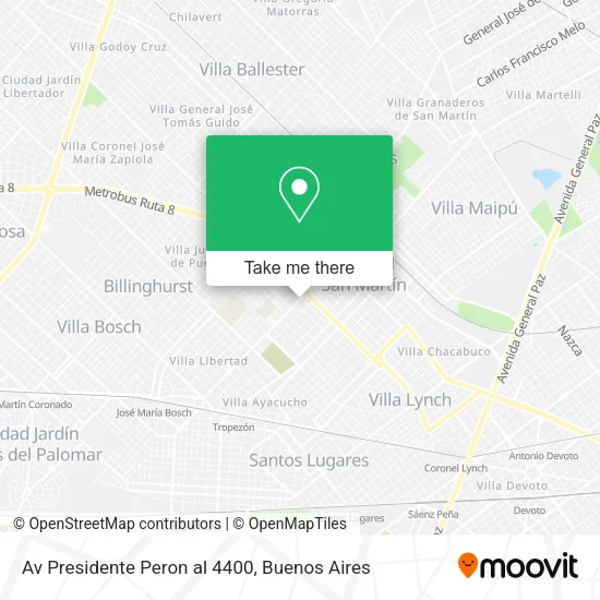 Mapa de Av  Presidente Peron al 4400