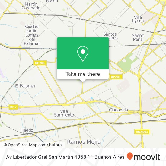 Mapa de Av Libertador Gral San Martin 4058   1°