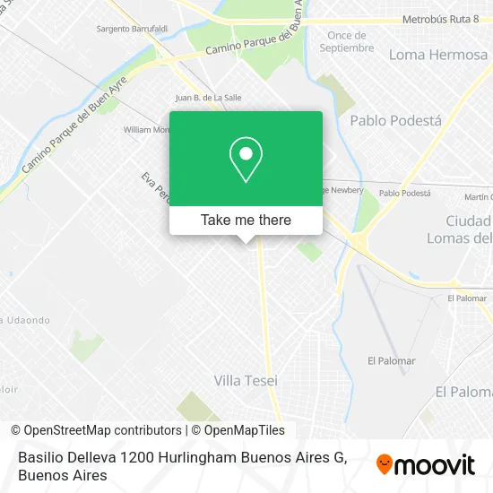 Mapa de Basilio Delleva 1200  Hurlingham  Buenos Aires  G