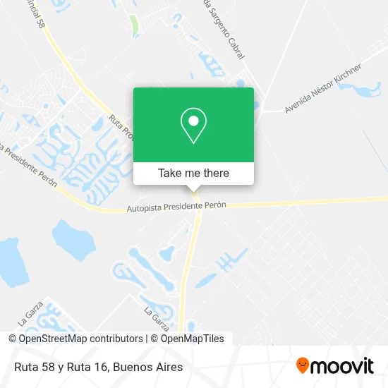 Ruta 58 y Ruta 16 map