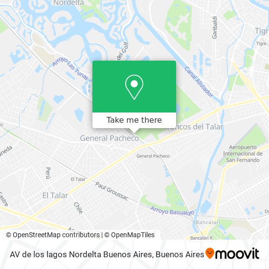 Mapa de AV  de los lagos Nordelta Buenos Aires