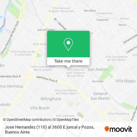 Jose Hernandez (110) al 3600 E juncal y Pozos map