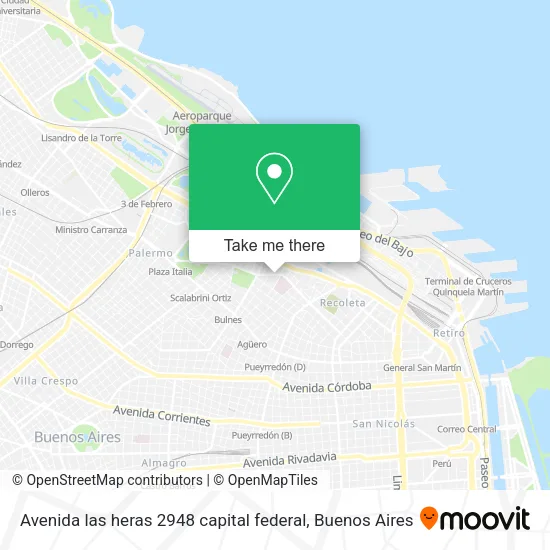 Mapa de Avenida las heras 2948 capital federal