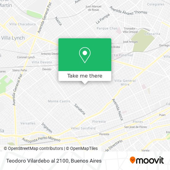 Teodoro Vilardebo al 2100 map