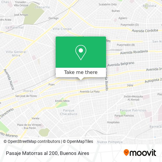 Pasaje Matorras al 200 map