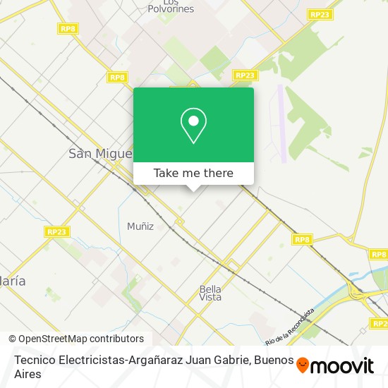 Mapa de Tecnico Electricistas-Argañaraz Juan Gabrie