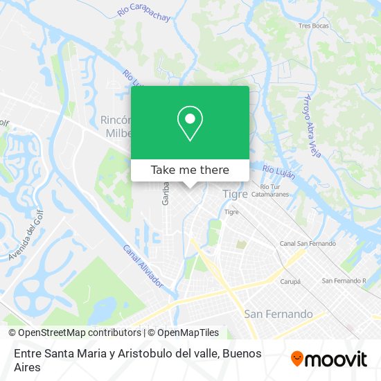 Mapa de Entre Santa Maria y Aristobulo del valle