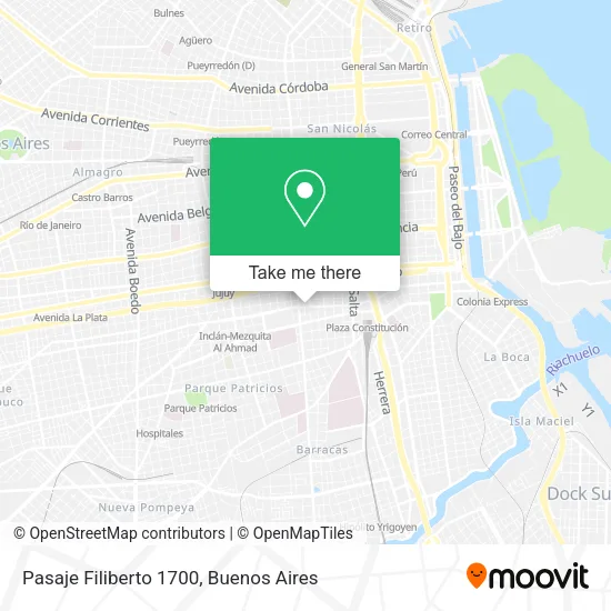 Mapa de Pasaje Filiberto 1700