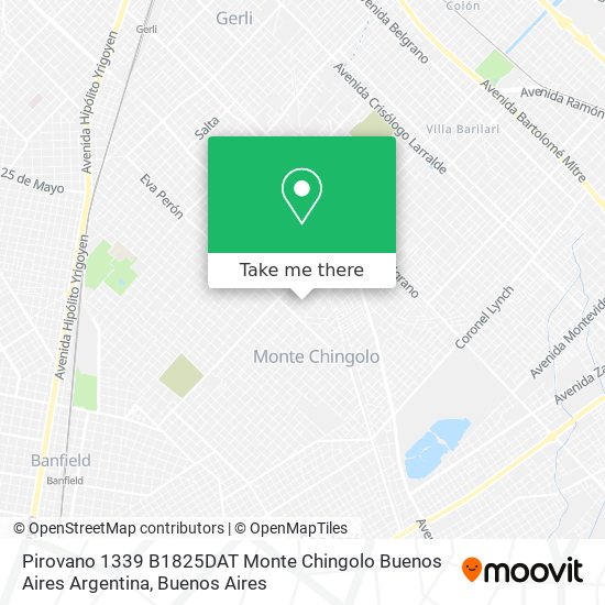 Pirovano 1339  B1825DAT Monte Chingolo  Buenos Aires  Argentina map