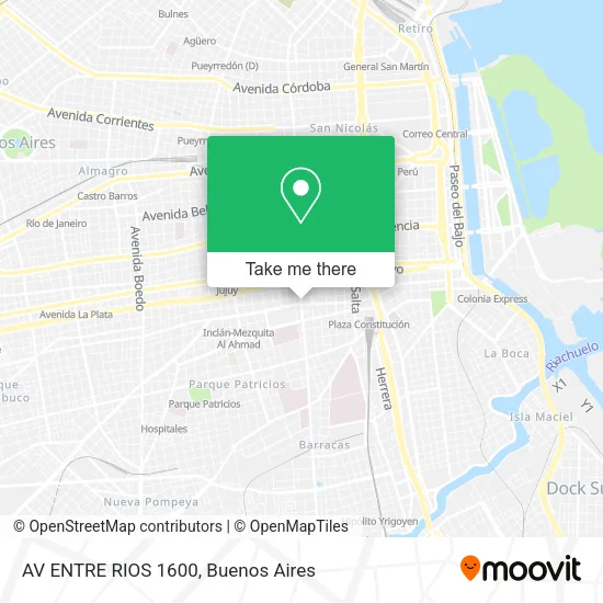 Mapa de AV  ENTRE RIOS 1600
