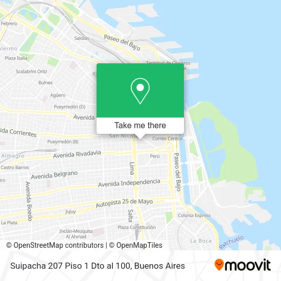 Mapa de Suipacha 207  Piso 1 Dto  al 100