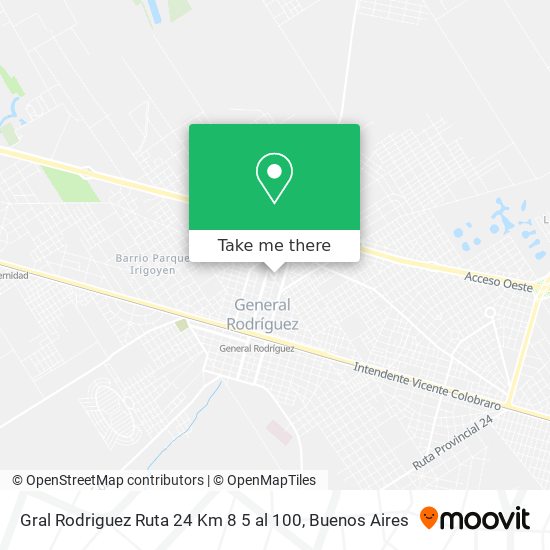 Mapa de Gral  Rodriguez   Ruta 24  Km 8 5 al 100