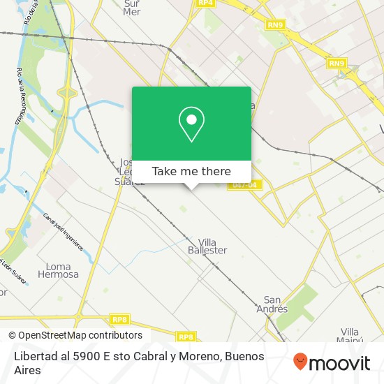 Mapa de Libertad al 5900 E sto Cabral y Moreno