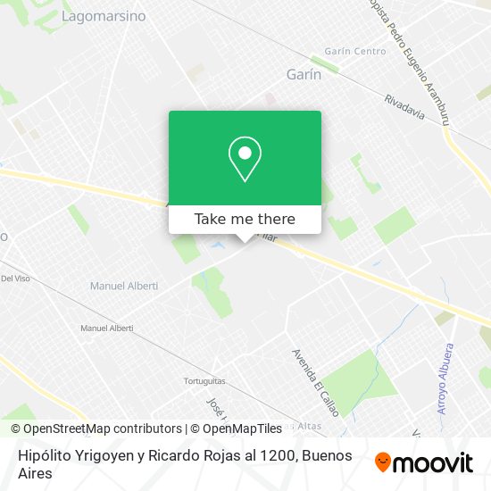 Hipólito Yrigoyen y Ricardo Rojas al 1200 map