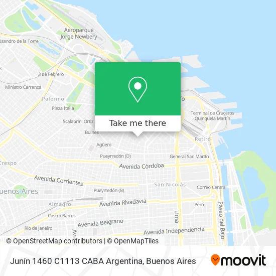 Mapa de Junín 1460  C1113 CABA  Argentina