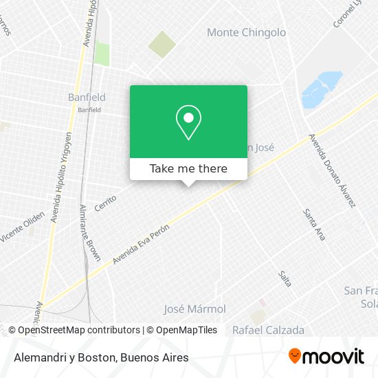 Alemandri y Boston map