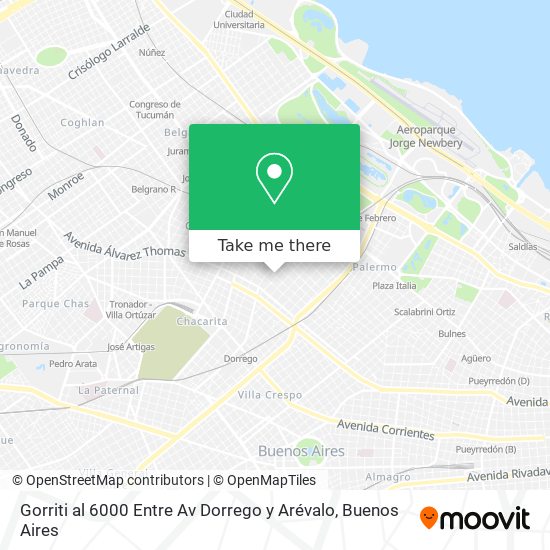 Gorriti al 6000 Entre Av  Dorrego y Arévalo map