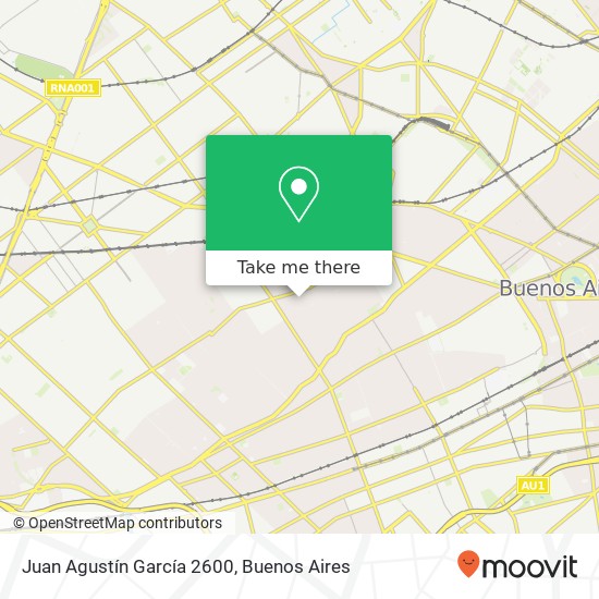 Juan Agustín García 2600 map