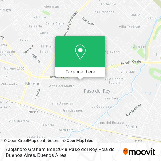 Alejandro Graham Bell 2048  Paso del Rey  Pcia de Buenos Aires map