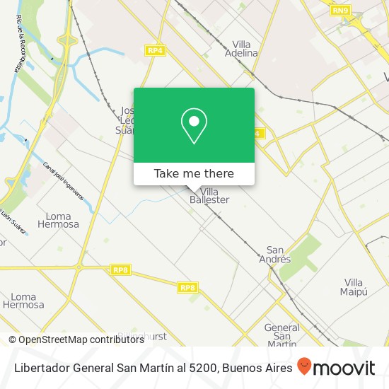 Mapa de Libertador General San Martín al 5200