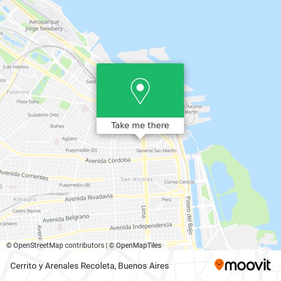 Cerrito y Arenales  Recoleta map