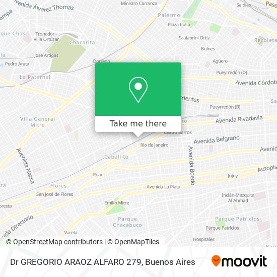 Dr GREGORIO ARAOZ ALFARO 279 map