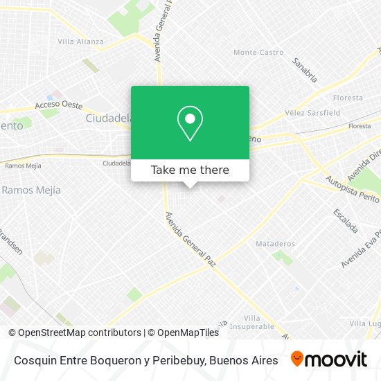 Cosquin Entre Boqueron y Peribebuy map