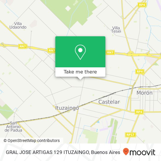 GRAL JOSE ARTIGAS 129  ITUZAINGO map