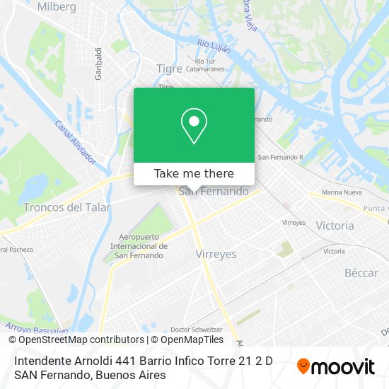 Mapa de Intendente Arnoldi 441  Barrio Infico  Torre 21 2 D  SAN Fernando