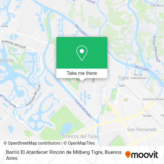 Mapa de Barrio El Atardecer  Rincon de Milberg  Tigre
