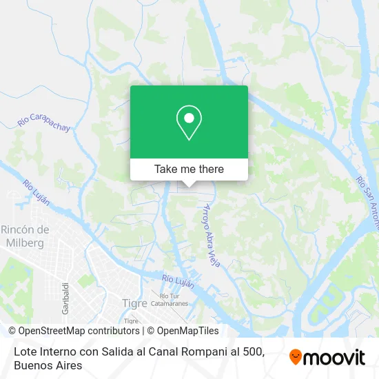 Lote Interno con Salida al Canal Rompani al 500 map