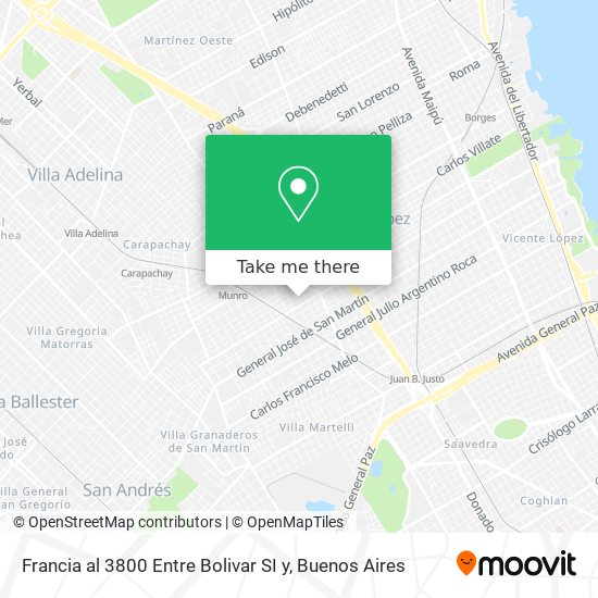 Mapa de Francia al 3800 Entre Bolivar SI y