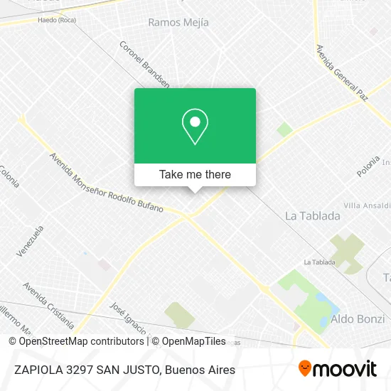ZAPIOLA 3297  SAN JUSTO map