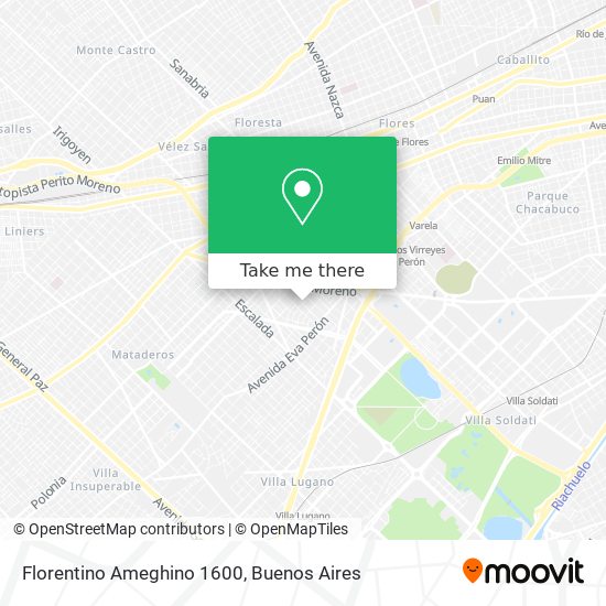 Florentino Ameghino 1600 map