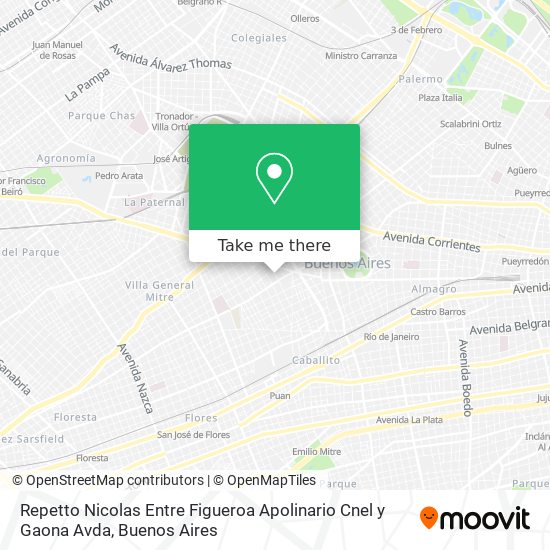 Repetto Nicolas Entre Figueroa  Apolinario  Cnel  y Gaona  Avda map