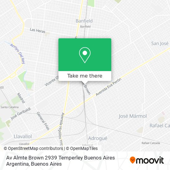 Mapa de Av  Almte  Brown 2939  Temperley  Buenos Aires  Argentina
