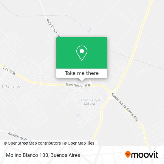 How to get to Molino Blanco 100 in Exaltación De La Cruz by Colectivo?