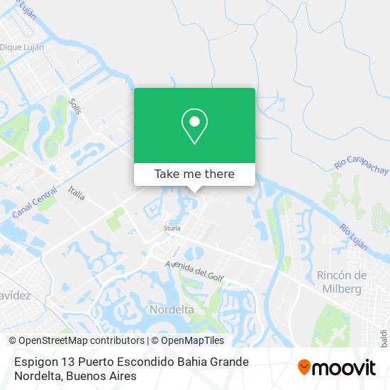 Espigon 13  Puerto Escondido  Bahia Grande Nordelta map